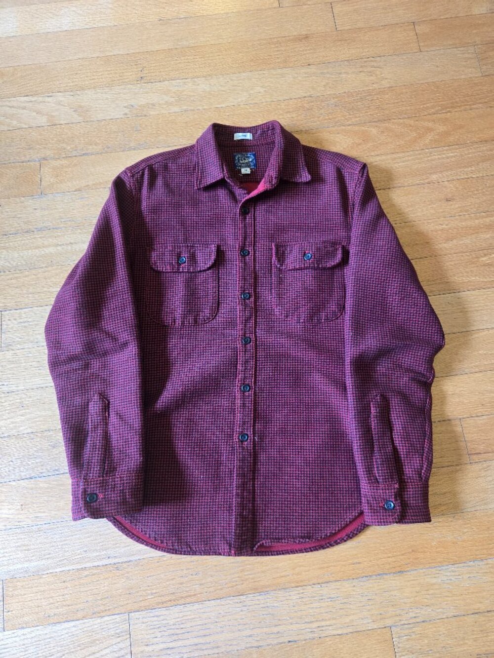 J.Crew Heavyweight Mens Plaid Medium Cotton Red and Black Shirt Jacket Shacket